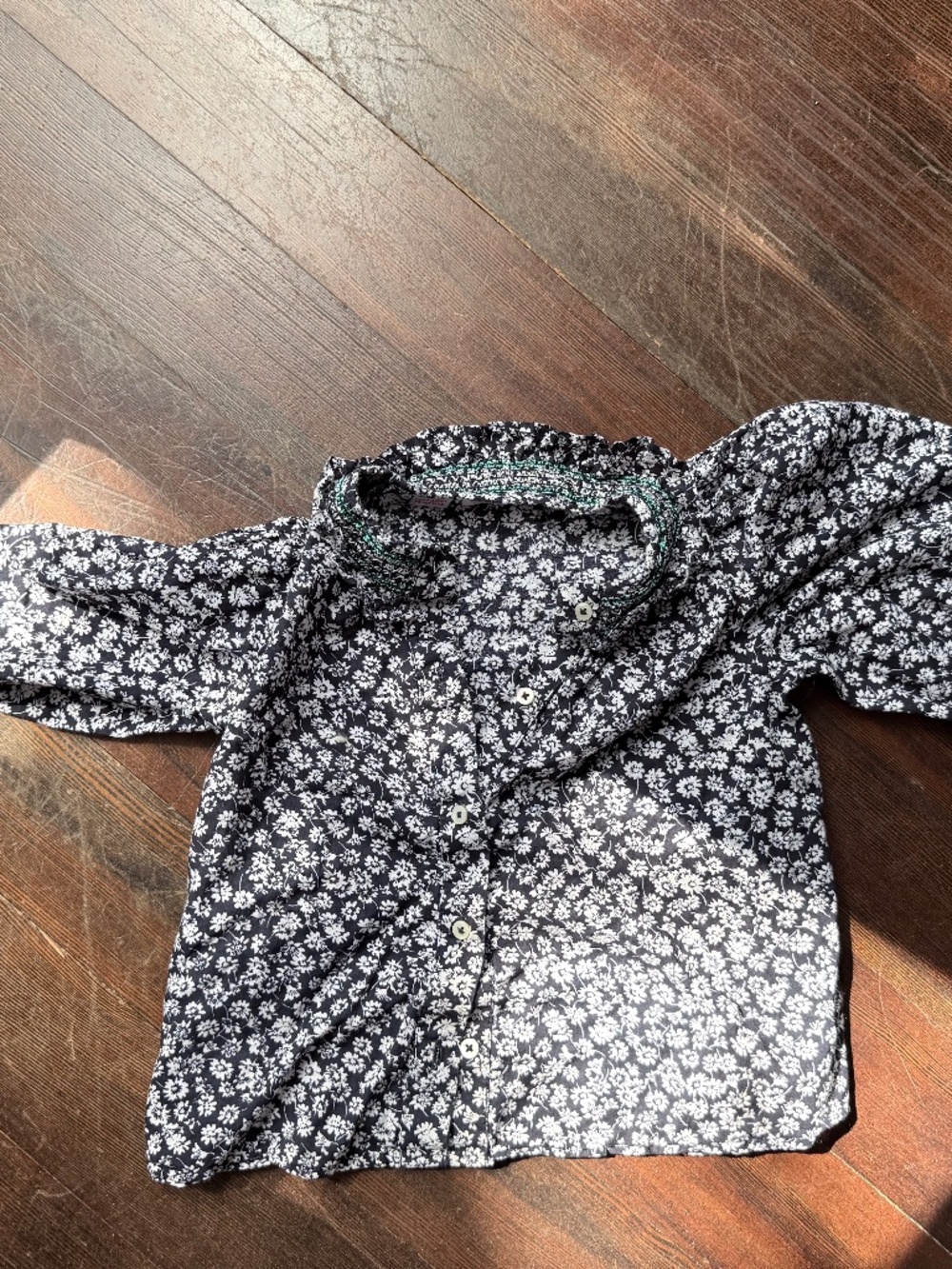 Mango Baby/Toddler Long Sleeve Floral Button-Down Blouse